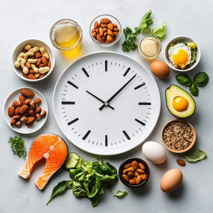 Diagram-style graphic of a gentle curve connecting weekday meal points